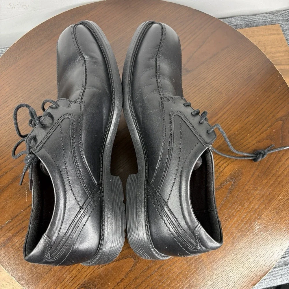Rockport Shoes Men's 11W Wide Black Leather Oxford Derby Lace Up Casual